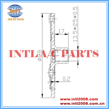 China manufacturer 98mm auto a/c compressor FM SP10 CLUTCH PLATE ac clutch hub mass stock air conditioning Shaft Assembly 13.5*25*0.5mm