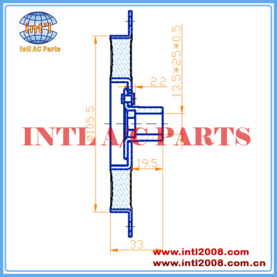 Denso 6SEU14C TOYOTA CAMARY auto ac CLUTCH PLATE a/c clutch hub 13.5*25*0.5mm Shaft Assembly 105.5MM mass stock China manufacturer