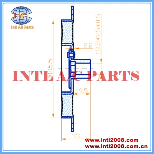 Denso 6SEU14C TOYOTA CAMARY auto ac CLUTCH PLATE a/c clutch hub 13.5*25*0.5mm Shaft Assembly 105.5MM mass stock China manufacturer