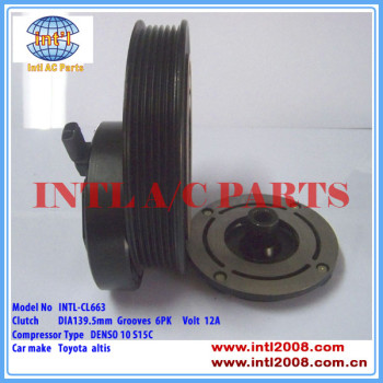 6PK 10S15C car ac compressor pump pulley hub coil for Toyota Altis CLUTCH 883101A300 CO 11099C