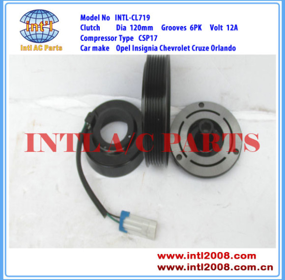 CSP17 ac compressor magnetic clutch assembly 6pk pulley for Opel Insignia Chevrolet Cruze Orlando 687997689 13314480 106290114