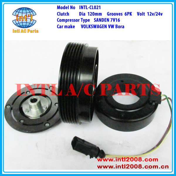 Sanden 7V16 SD7V16 1J0820803F 1J0820803J 1J0820803K 1J0820803KX air conditioning magnetic clutch pulley for VOLKSWAGEN VW Bora