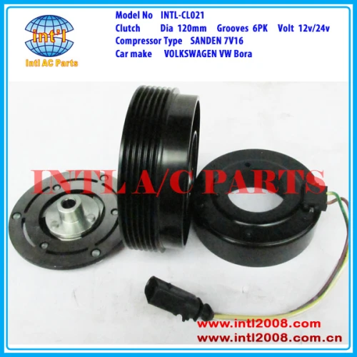 Sanden 7V16 SD7V16 1J0820803F 1J0820803J 1J0820803K 1J0820803KX air conditioning magnetic clutch pulley for VOLKSWAGEN VW Bora