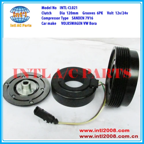 Sanden 7V16 SD7V16 1J0820803F 1J0820803J 1J0820803K 1J0820803KX air conditioning magnetic clutch pulley for VOLKSWAGEN VW Bora