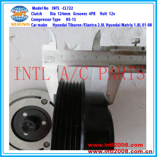 HS-15 4PK A/C Clutch pulley assembly for Hyundai Tiburon /Elantra 2.0L Hyundai Matrix 1.8L 97701-2D100 97701-2C100 97701-2E000