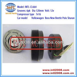 SD7V16 Sanden 1215 1206 6PK 120MM a/c clutch set pulley for Audi Seat SKODA Octavia VW Polo Jetta City 1J0820803F 1J0820803J