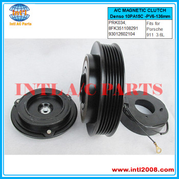 93012602104 Denso 10PA15C PV6 AUTO COMPRESSOR A/C MAGNETIC CLUTCH FITS FOR Porsche 911 3.6L 89-94 PRK034 8FK351108291