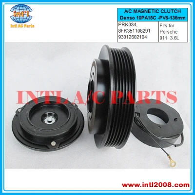 93012602104 Denso 10PA15C PV6 AUTO COMPRESSOR A/C MAGNETIC CLUTCH FITS FOR Porsche 911 3.6L 89-94 PRK034 8FK351108291