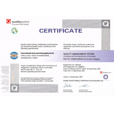 Quality Austria Certificate