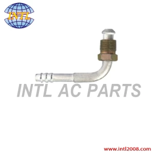 universal auto air conditioning hose barb fittings hose barb aluminum crimp on fitting #12 45 degree male flare