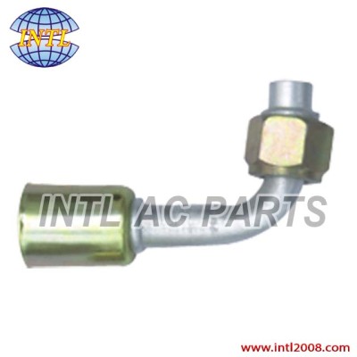 aluminum universal auto air conditioning beadlock hose fitting crimp on fittings female O-ring #5 45degree