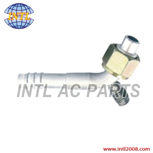 Auto AC Barb hose Fitting crimp on fitting hose connector auto air conditioner #10 45 Degree
