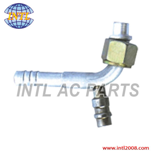 Car air conditioning hose barb fitting hose connector with R12 service port female O-Ring #5 straight