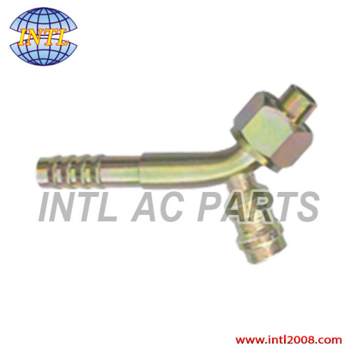 auto air conditioning ac barb hose fitting crimp on fitting with R134a service port