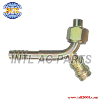 auto air conditioning ac barb hose fitting crimp on fitting with R134a service port