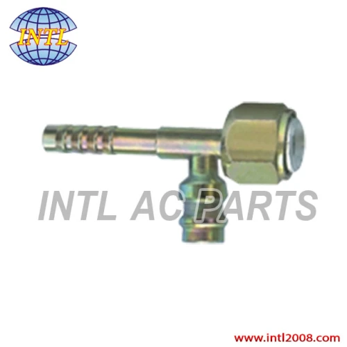 Auto air conditioning hose barb fitting hose connector #8 90 degree male flare
