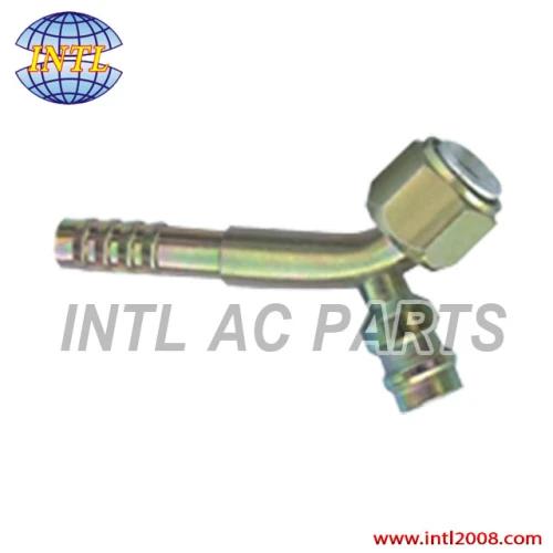 Auto air conditioning hose barb fitting hose connector #8 90 degree male flare
