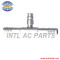 Auto air conditioning hose barb fitting T splice barb fitting tee fitting with R12 service port