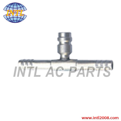 standard through pipe /pipe hose fitting with R134a high and low pressure Valve