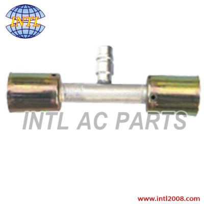 auto air conditioning hose fitting AC beadlock fitting crimp on fitting hose splice with R12 service port