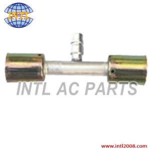 Universal auto air conditioner hose fitting hose spice beadlock hose fitting beadlock crimp on fitting with R12 service port