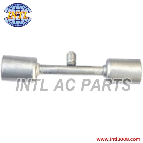 auto air condition fitting ac pipe fitting through pipe hose fitting with Al jacket R12 Valve
