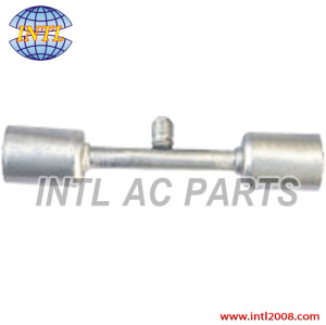 auto air condition fitting ac pipe fitting through pipe hose fitting with Al jacket R12 Valve
