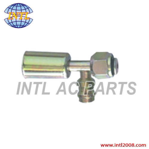 universal auto air conditioning Beadlock hose Fittings crimp on fittings with R134a service port female #10 straight