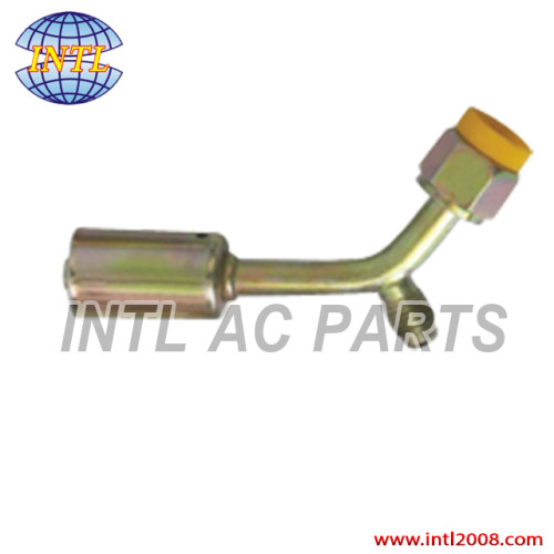 Female #12 straight auto air conditioning hose barb fitting hose connector with R12 service port