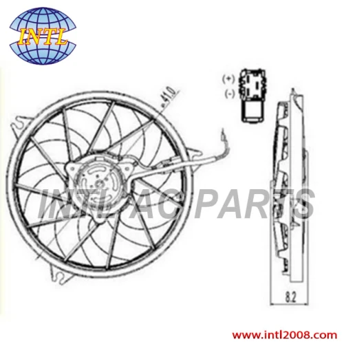 Fan for Peugeot 206 125384 Car radiator fan 12V DC