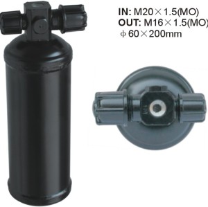 a/c receiver Dryer Accumulator Receiver Drier 60x200mm IN: M20x1.5 OUT: M16x1.5 (MO)