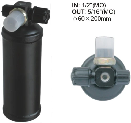a/c receiver Dryer Accumulator Receiver Drier 60X200MM IN: 1/2" OUT: 5/16" (MO)