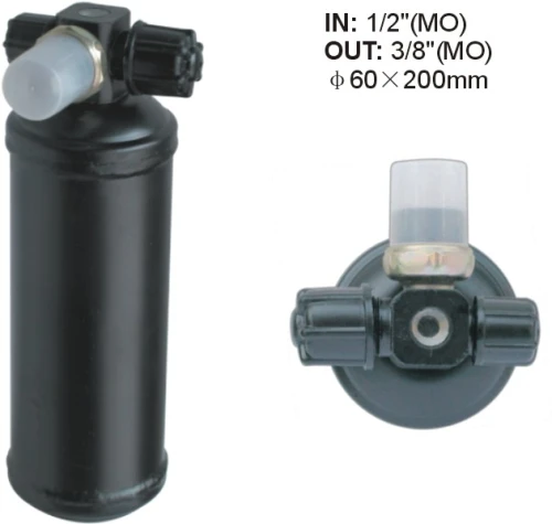 a/c receiver Dryer Accumulator Receiver Drier 60X200MM IN: 1/2" OUT: 3/8" (MO)