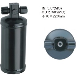 Accumulator Receiver Drier ac receiver Dryer 70X220MM IN: 3/8"(MO) OUT: 3/8"(MO)