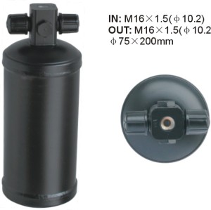 Auto air Accumulator Receiver Drier  75*200mm IN: M16*1.5 (Ø10.2)  OUT: M16*1.5 (Ø10.2)