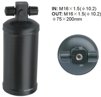 Auto air Accumulator Receiver Drier  75*200mm IN: M16*1.5 (Ø10.2)  OUT: M16*1.5 (Ø10.2)