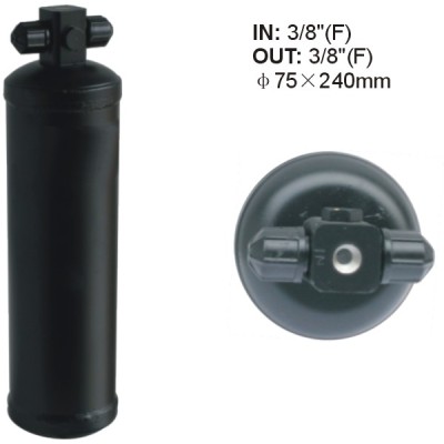 Auto air Accumulator Receiver Drier 75X240MM IN: 3/8''(F) OUT: 3/8''(F)