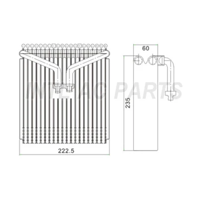 Car A/C Evaporator Ford Fiesta SIZE:60*235*222MM