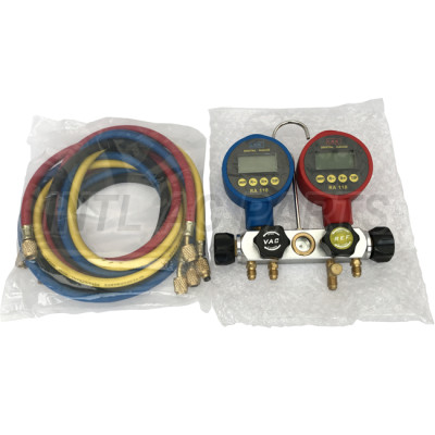 MANIFOLD WITH DIGITAL GAUGES Digital Manifold gauge 4Port with Micron Gauge