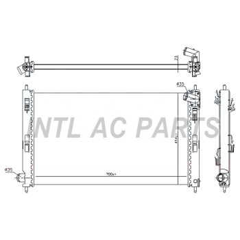 Aluminum Engine cooling radiator MITSUBISHI EX /ASX VAN/ Lancer/Outlander./Endeavour