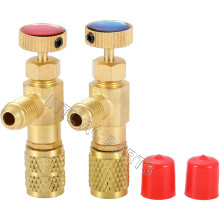 R410A Refrigerant Safety Valve, 5/16" Male to 5/16" Female Safety Adapter Flow Control Ball Valve for R410A