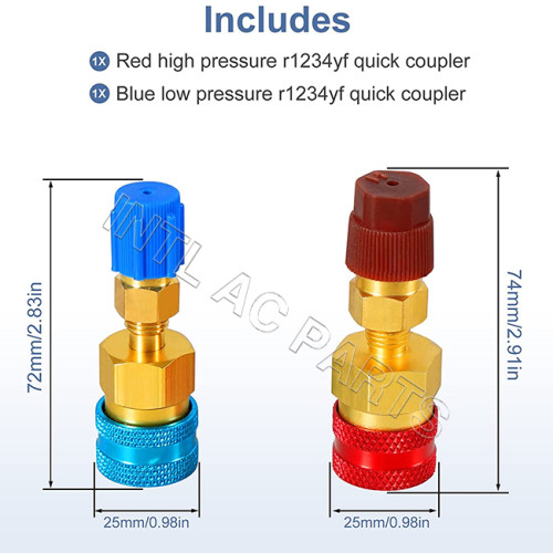 R1234yf to R134a Quick Coupler Adapter Fits Car A/C High Low Side Conversion  Kit