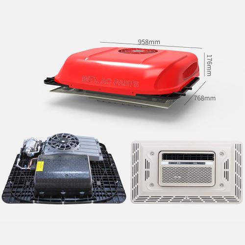 Complete set heating and cooling car air conditioner electric for truck zero fuel consumption White 24V 2100W