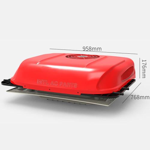 Six wind speeds Intelligent battery management Top-mounted all-in-one car air conditioner 24V Red 2100W