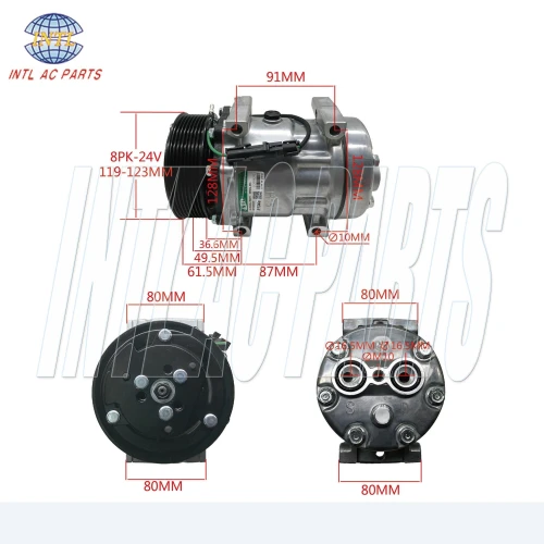 130683 3011650 DI102105 HDS102037 C0 4327Y C2274  Air Conditioner AC Compressor For Sanden