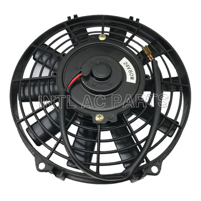 Electric Cooling Condenser Fan 24V 80W Round Frame With 10 Straight Blade Factory Price