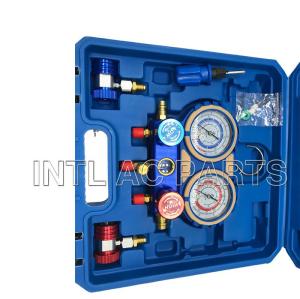 R12 R134A WITH 1.5M 3000PSI Original Air Conditioning Aluminium Manifold Gauge Set