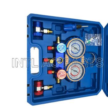 R12 R134A WITH 1.5M 3000PSI Original Air Conditioning Aluminium Manifold Gauge Set