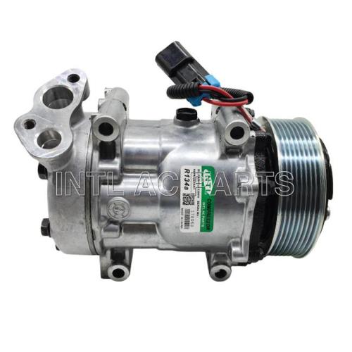 New CO 4347C Auto A/C Compressor Fits International Navistar Sanden 4347 3808548-C2 3808548-C3 3611894C91 3808548C2 BLOCK MAXFOOC 12V