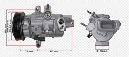 INTL-XZC1962A 10SRE13C A/C Compressor 6PK 110-115MM 12V RC.600.420